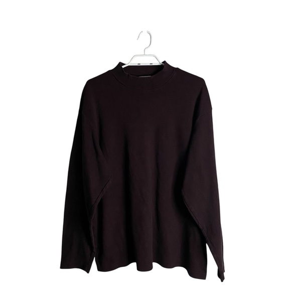 Pierre Cardin Men's Plum 100% Cotton Mock Neck Sweatshirt - Picture 1 of 7